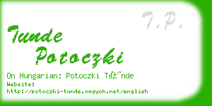 tunde potoczki business card